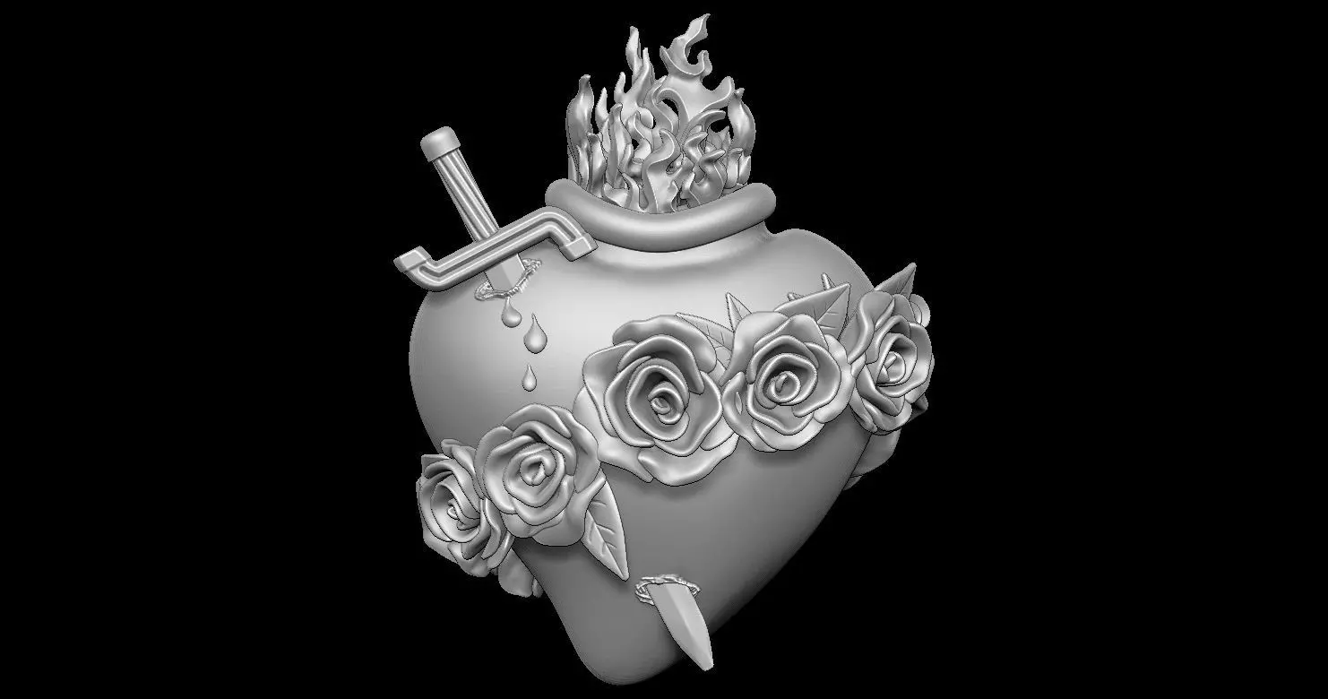 Immaculate Heart of Mary 3D print model 3D print model
