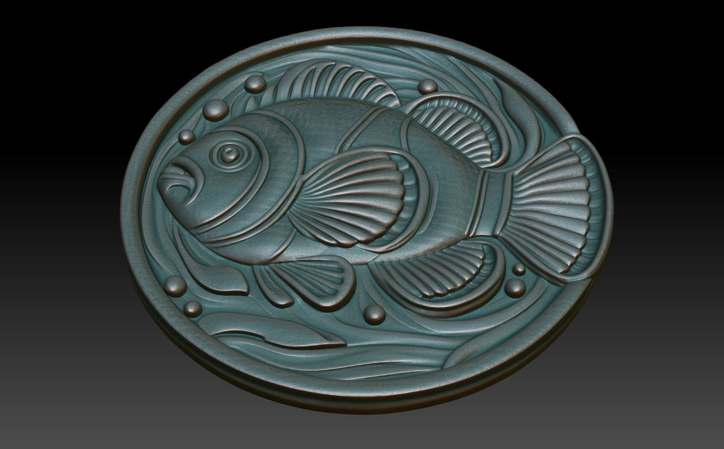 Clown fish Basrelief 240529 3D print model_4