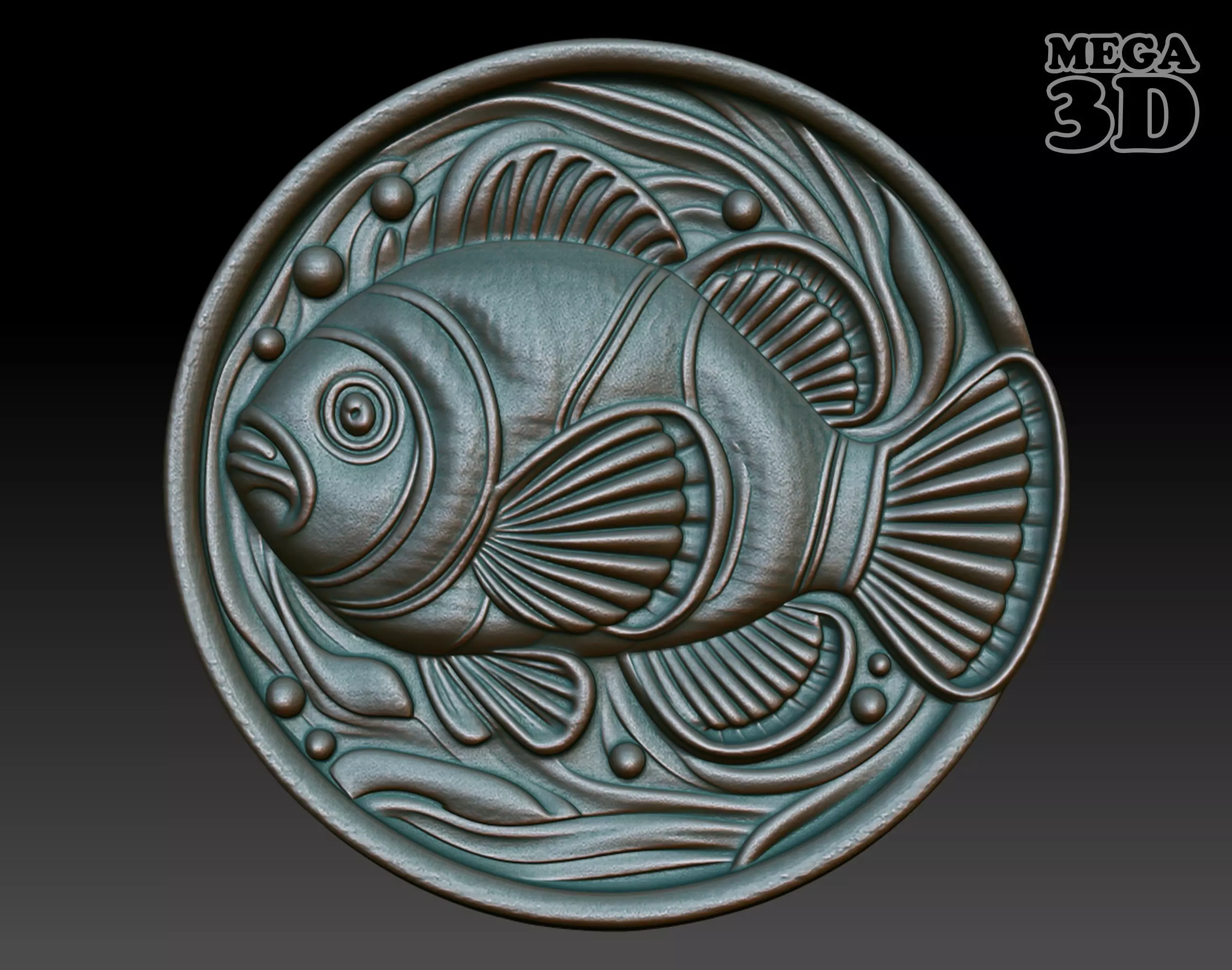 Clown fish Basrelief 240529 3D print model_0