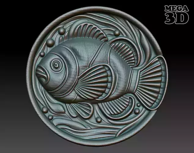 Clown fish Basrelief 240529 3D print model