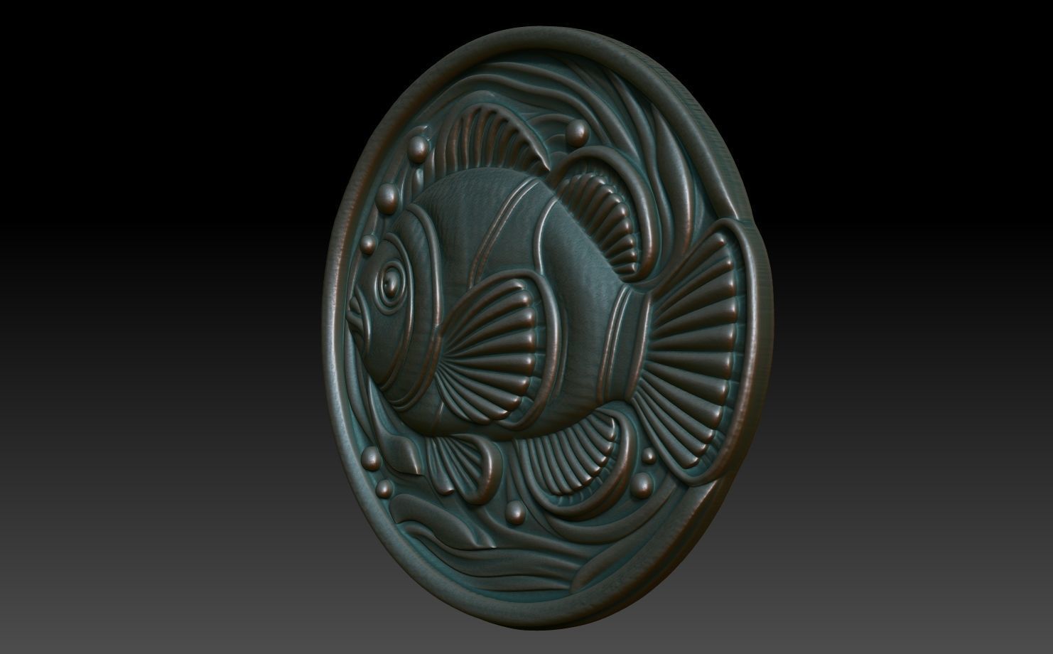 Clown fish Basrelief 240529 3D print model_1