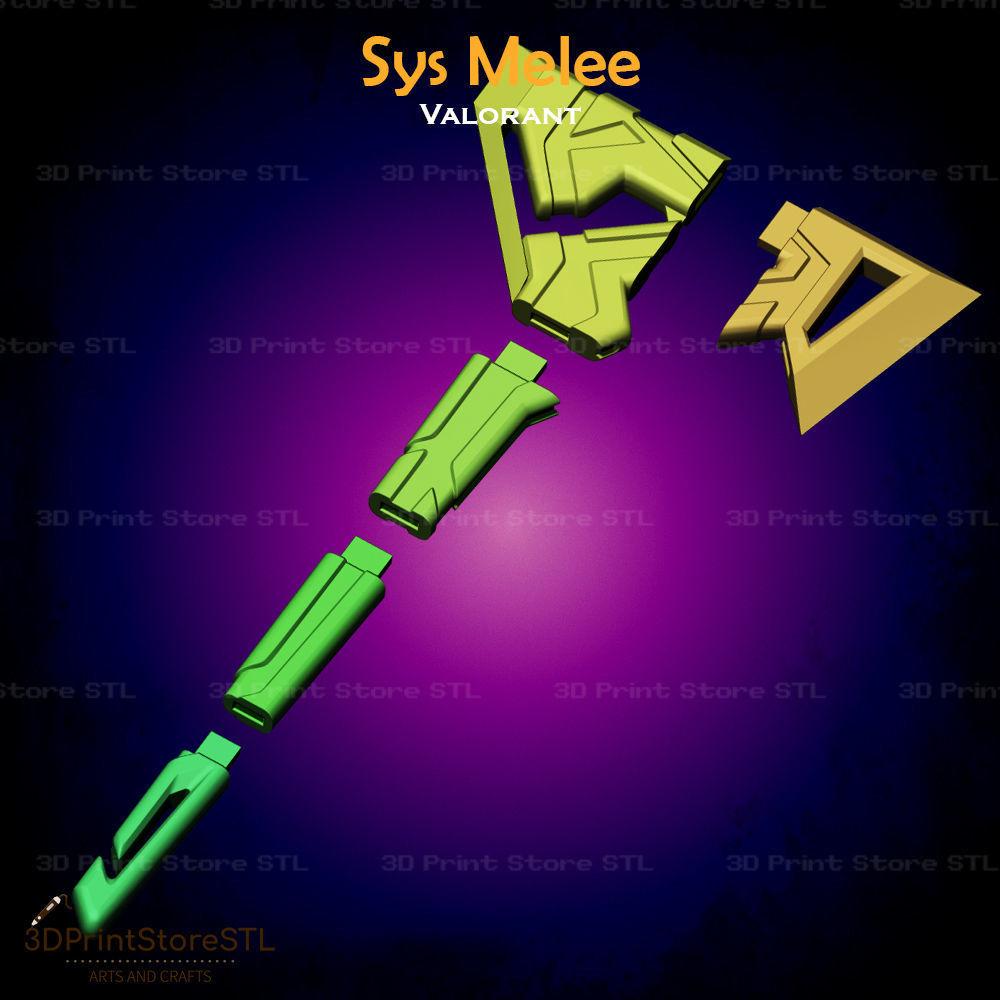 Sys Melee Cosplay Valorant - STL File 3D print model_3