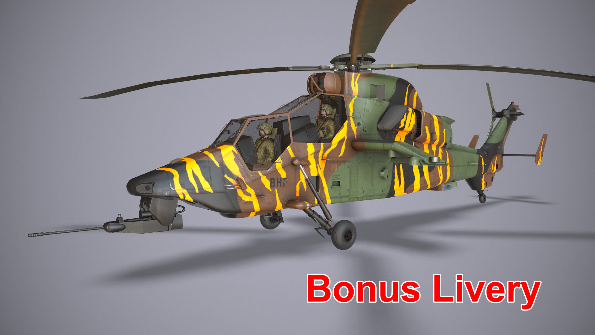 EC-665 Tiger HAD France Complex Animation Low-poly 3D model_4