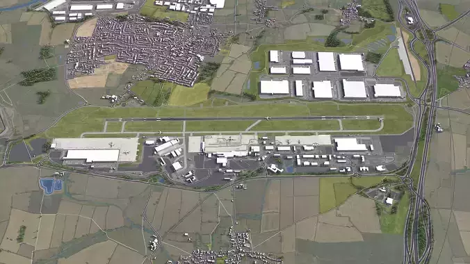 East Midlands Airport - EMA Low-poly 3D model