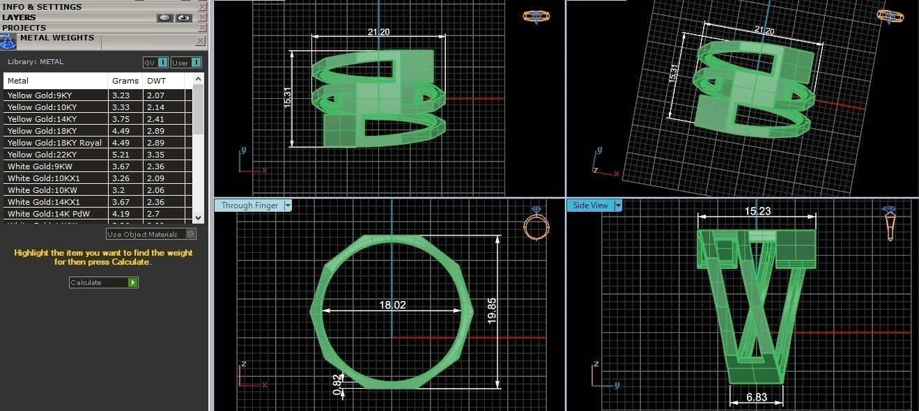 Folded Plate Plain Gold Ring 3dm stl renders details 3D print model_3