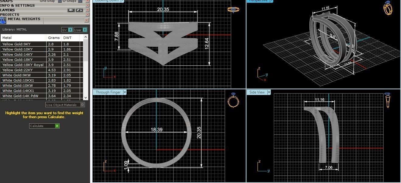 Wire Mesh Plain Gold Ring 3dm stl renders details 3D print model_3