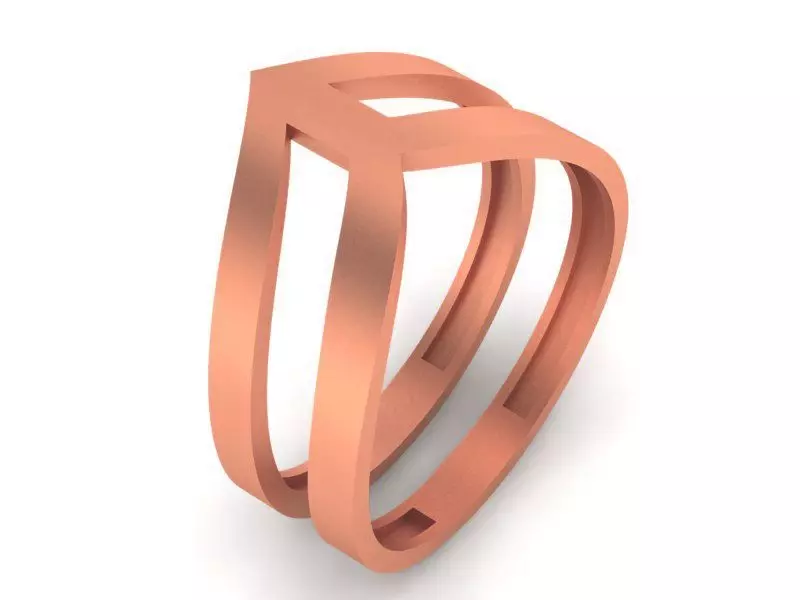 Wire Mesh Plain Gold Ring 3dm stl renders details 3D print model_0