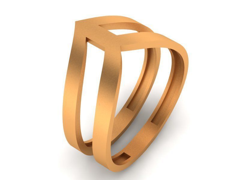 Wire Mesh Plain Gold Ring 3dm stl renders details 3D print model_1