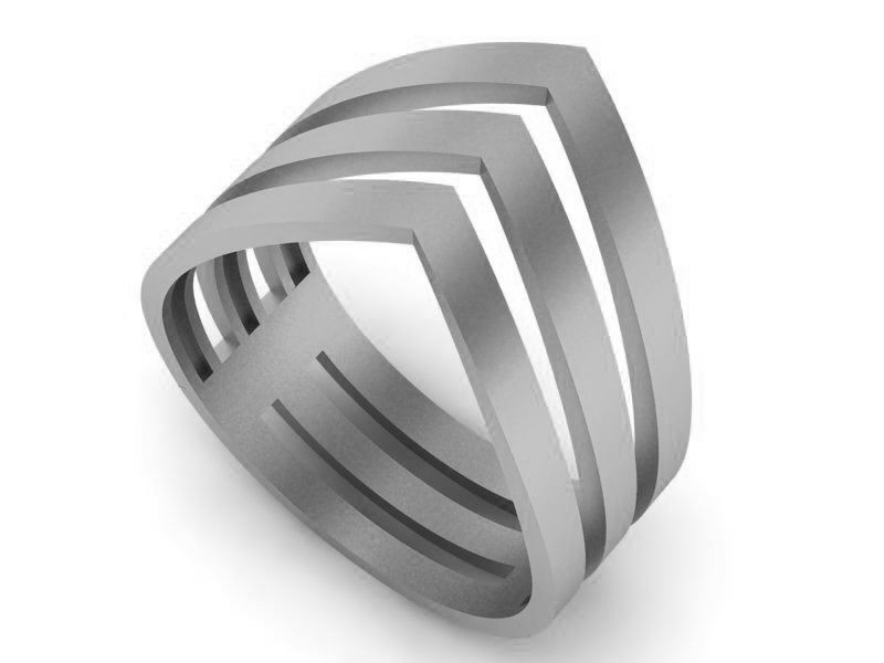 Wire Mesh Plain Gold Ring 3dm stl renders details 3D print model_2