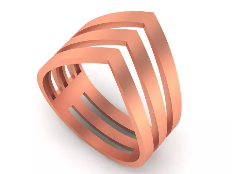 Wire Mesh Plain Gold Ring 3dm stl renders details 3D print model_0