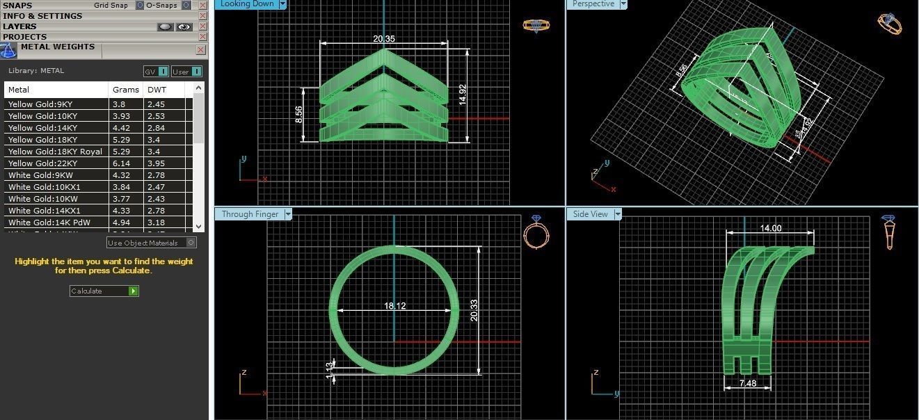 Wire Mesh Plain Gold Ring 3dm stl renders details 3D print model_3