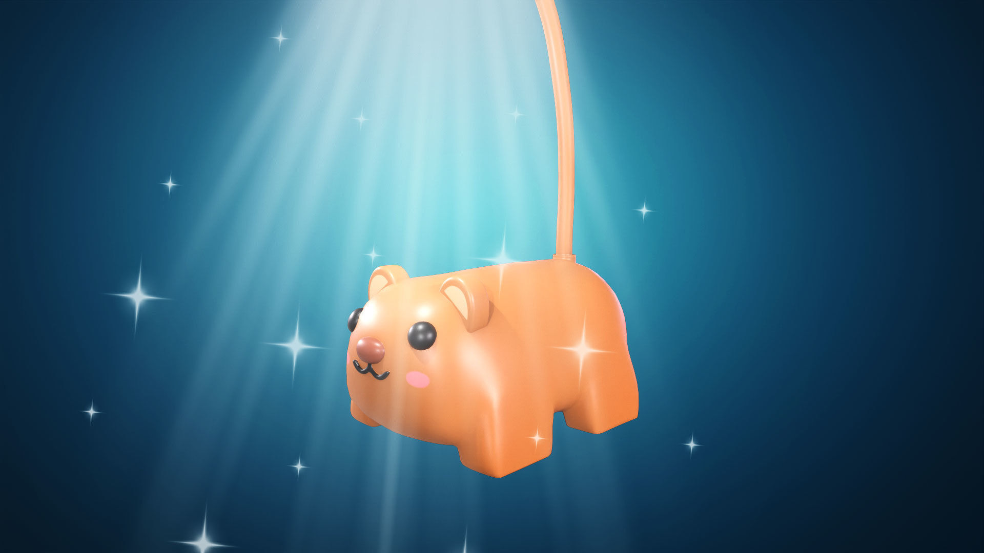 Bear Desk Lamp Cute Low-poly 3D model_5