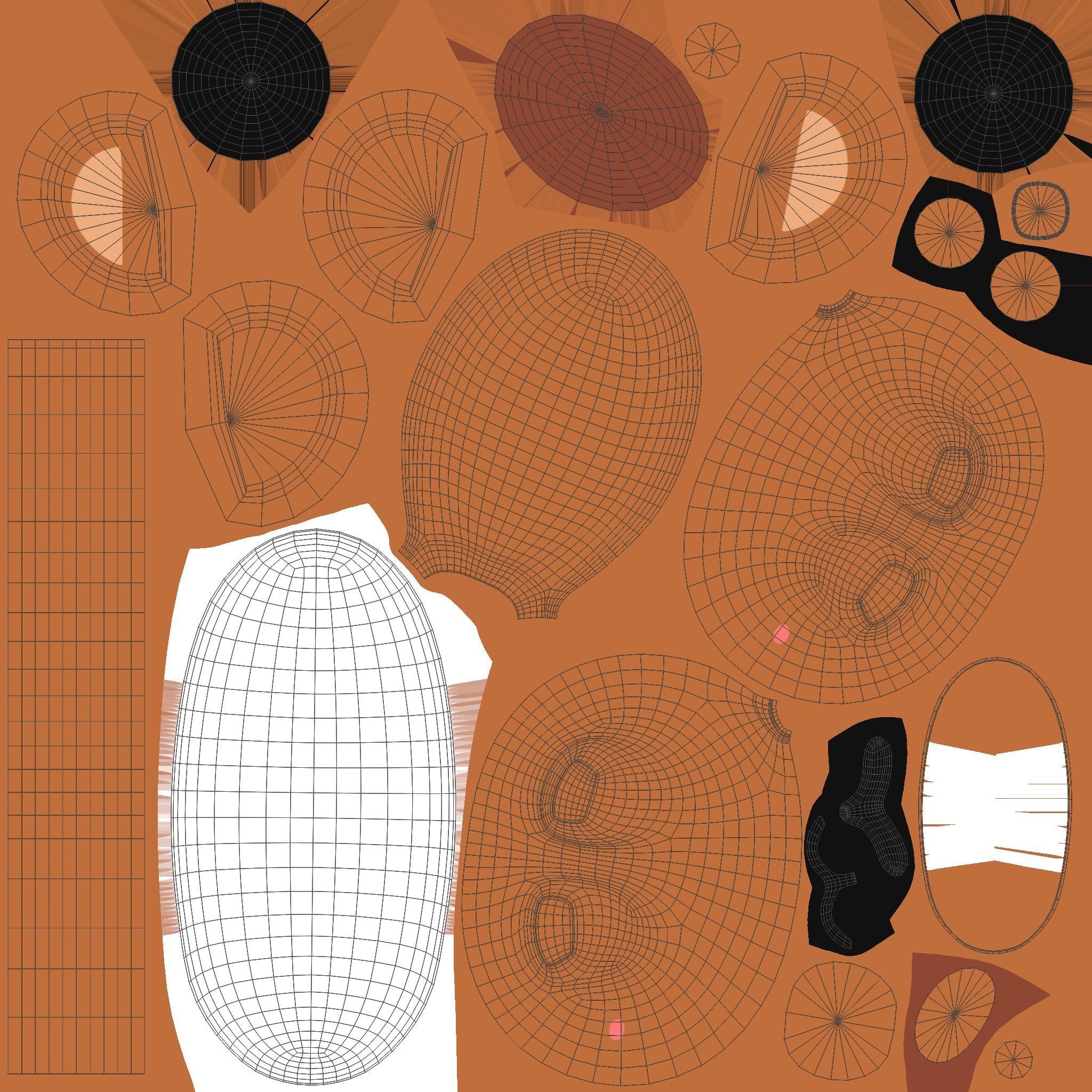 Bear Desk Lamp Cute Low-poly 3D model_10