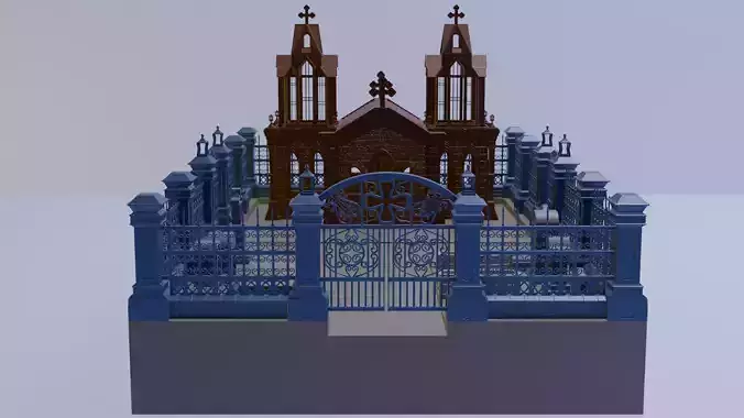 Cemetery and its contents 3D print model