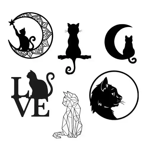 Cat Silhouette Wall Decoration