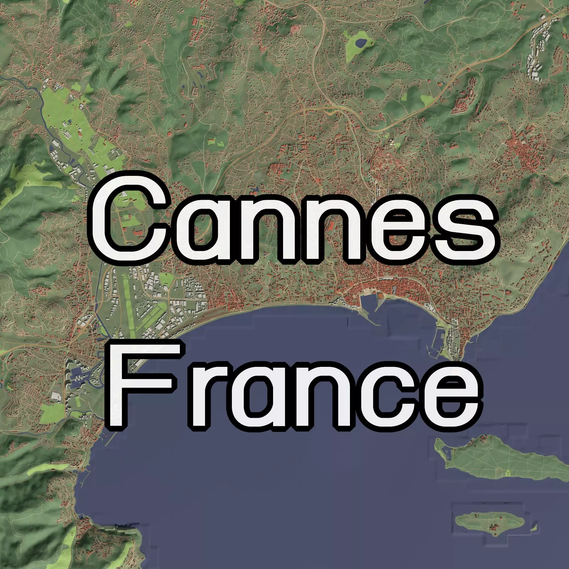 Cannes France - city and urban 3D model