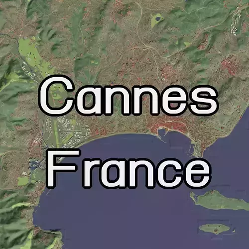 Cannes France - city and urban 3D model