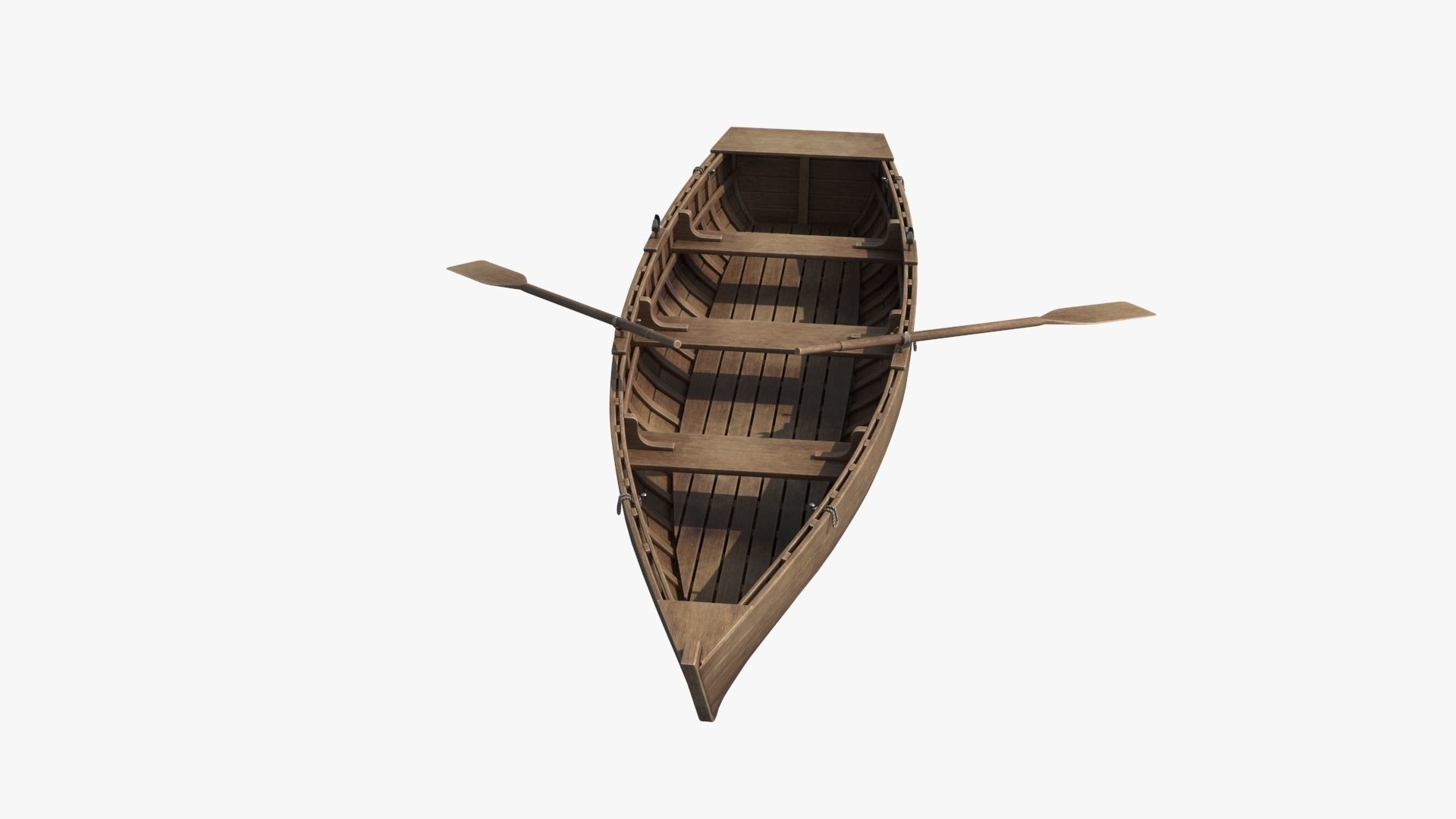 Wooden Boat v2 Low-poly 3D model_11