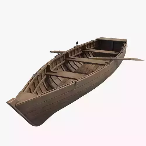 Wooden Boat v2 Low-poly 3D model
