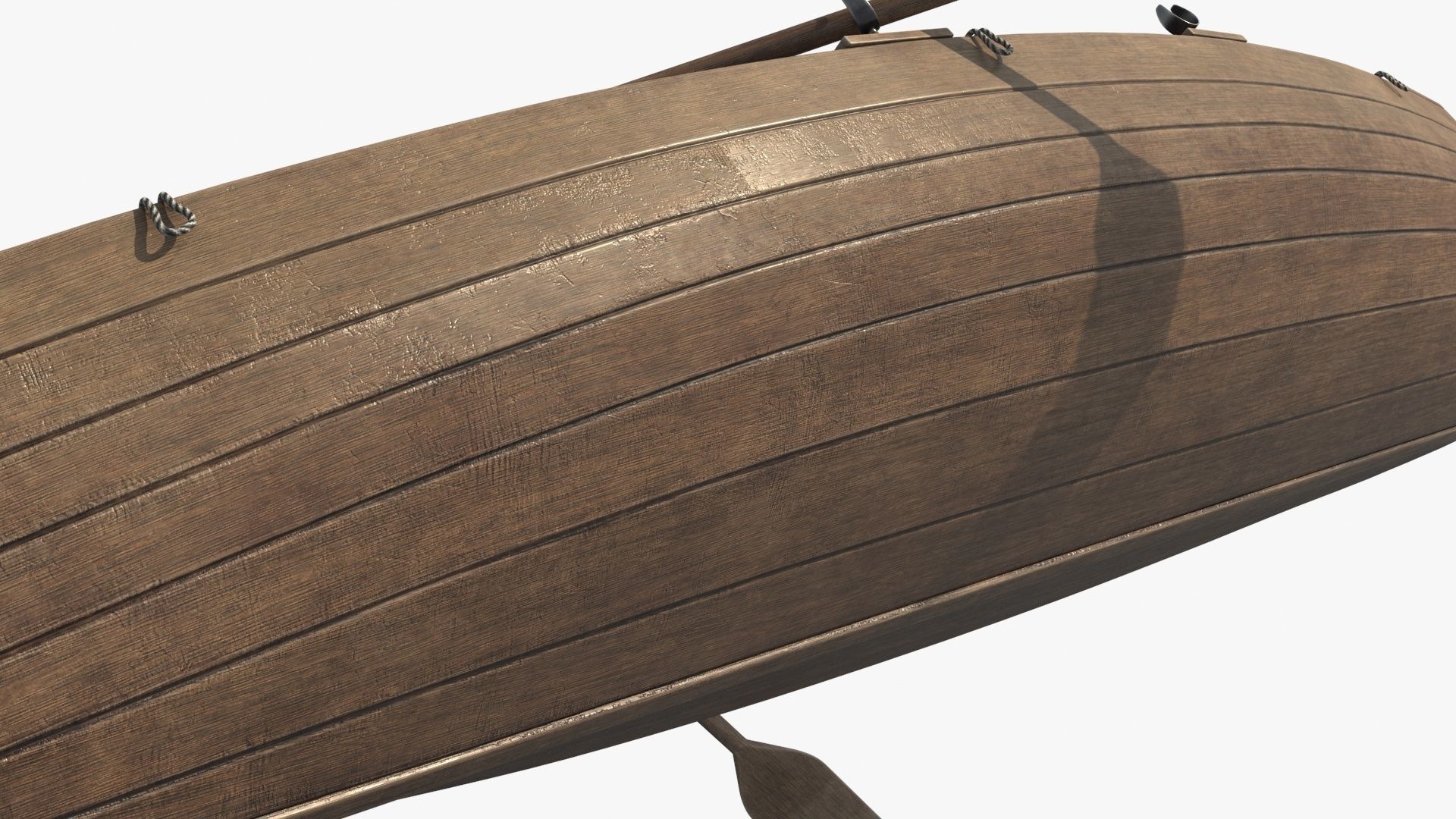 Wooden Boat v2 Low-poly 3D model_7
