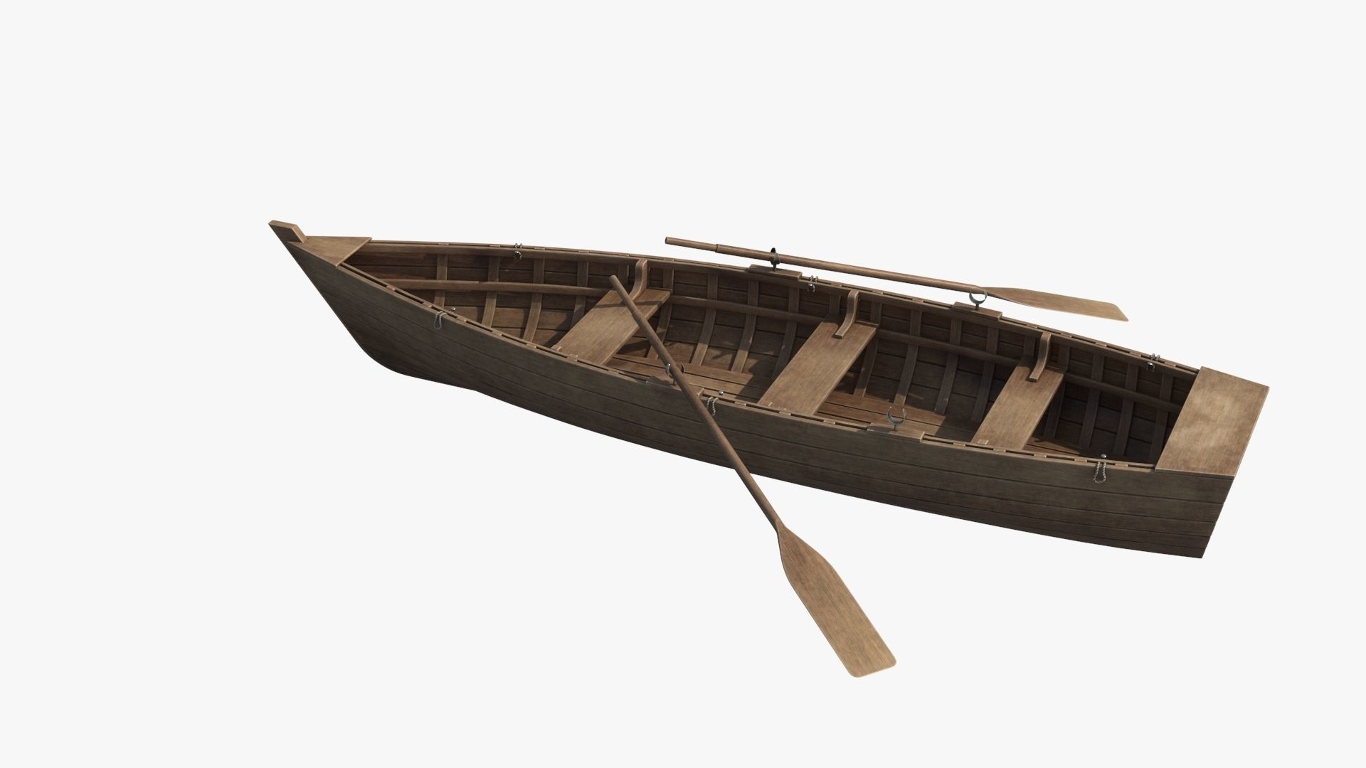 Wooden Boat v2 Low-poly 3D model_15