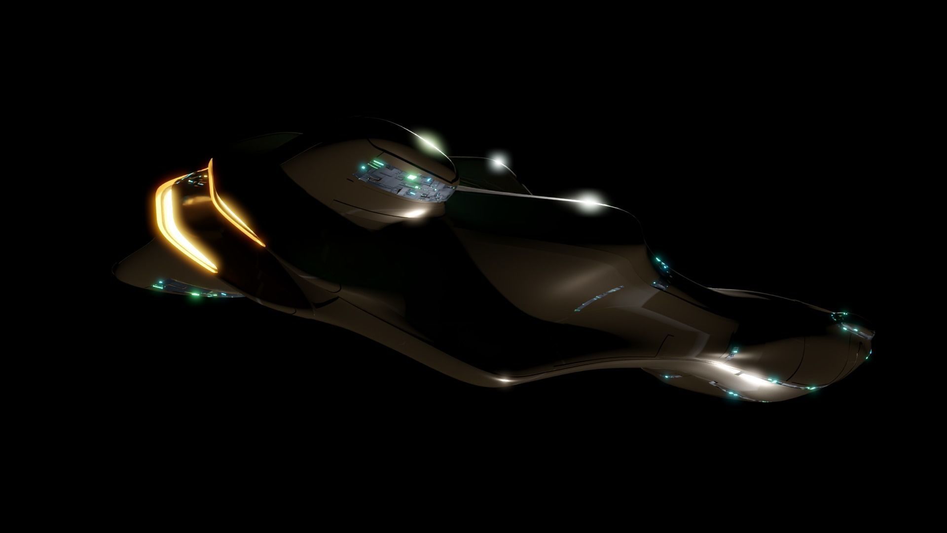 Corvette Spaceship 3D model_7