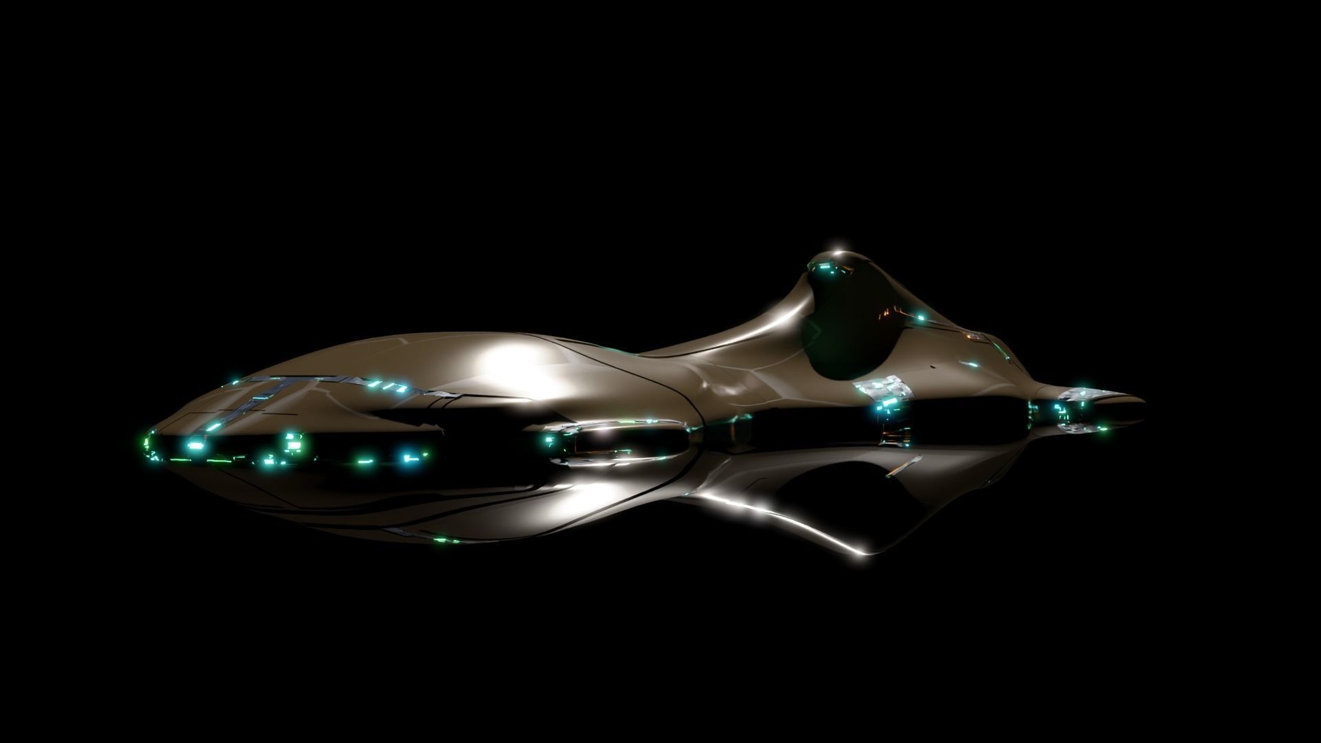 Corvette Spaceship 3D model_2