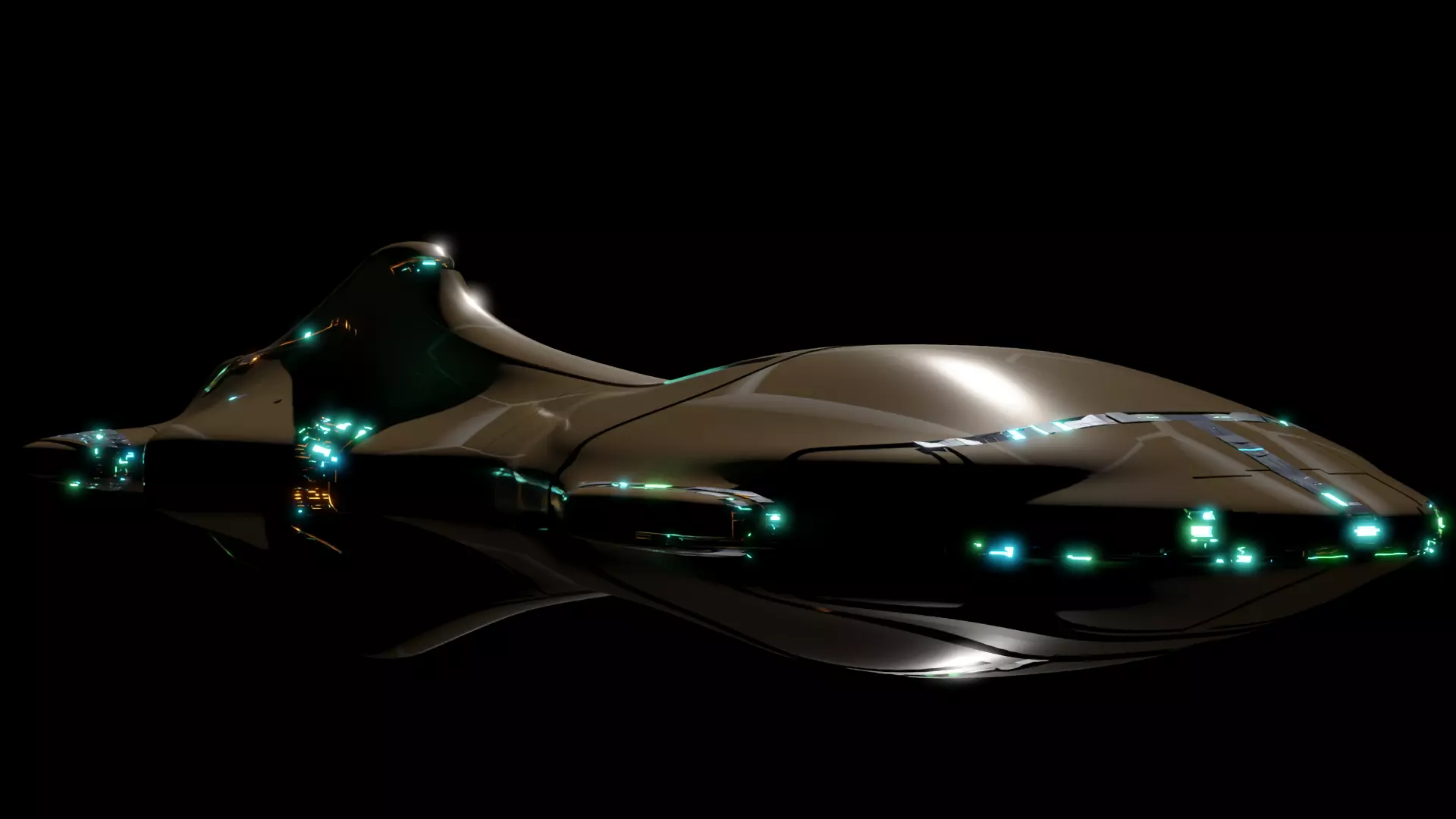 Corvette Spaceship 3D model_0