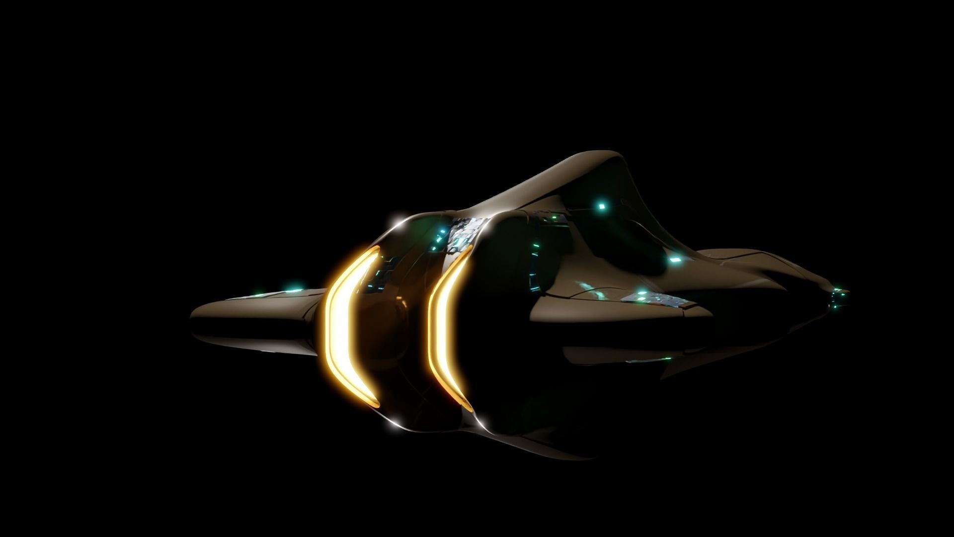 Corvette Spaceship 3D model_1