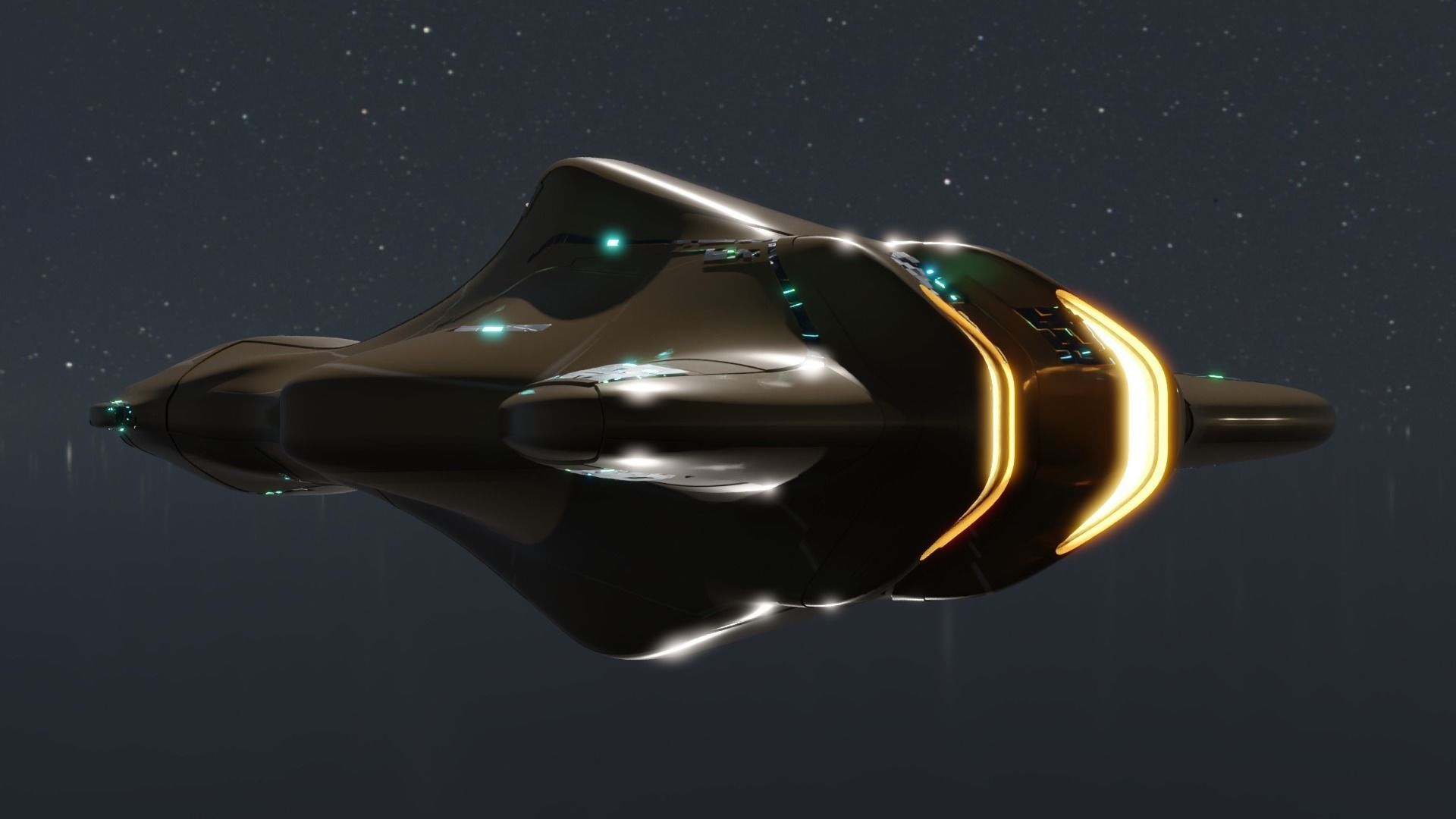 Corvette Spaceship 3D model_10