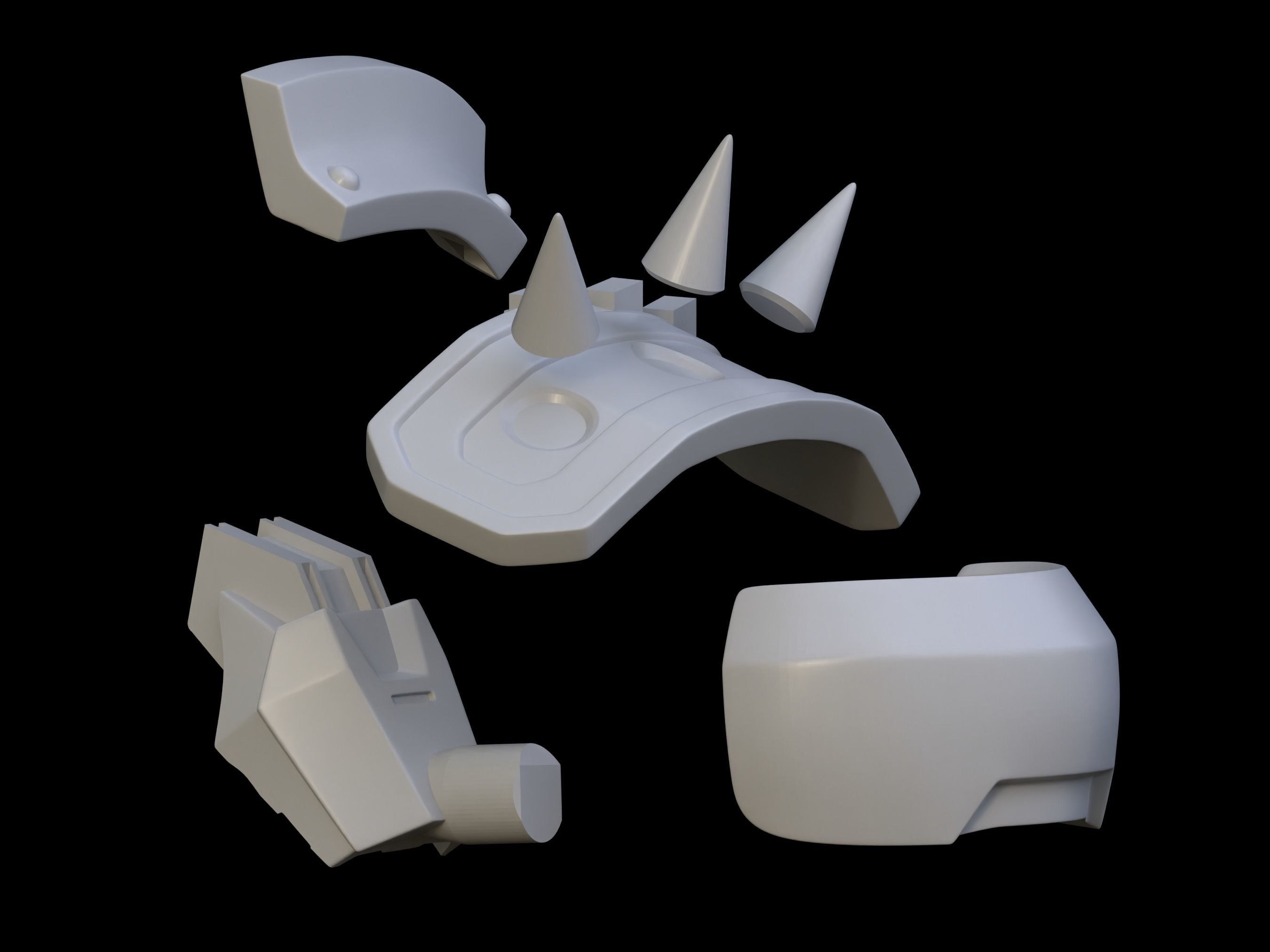 Full Metal shoulder pad 3d print file 3D print model_3