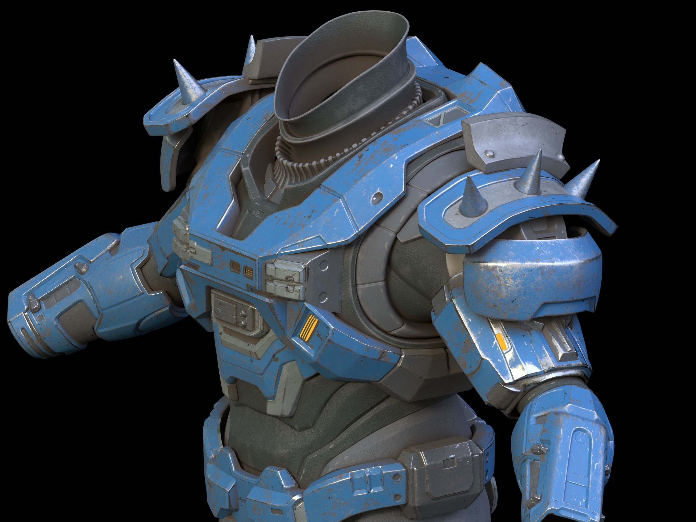 Full Metal shoulder pad 3d print file 3D print model_4