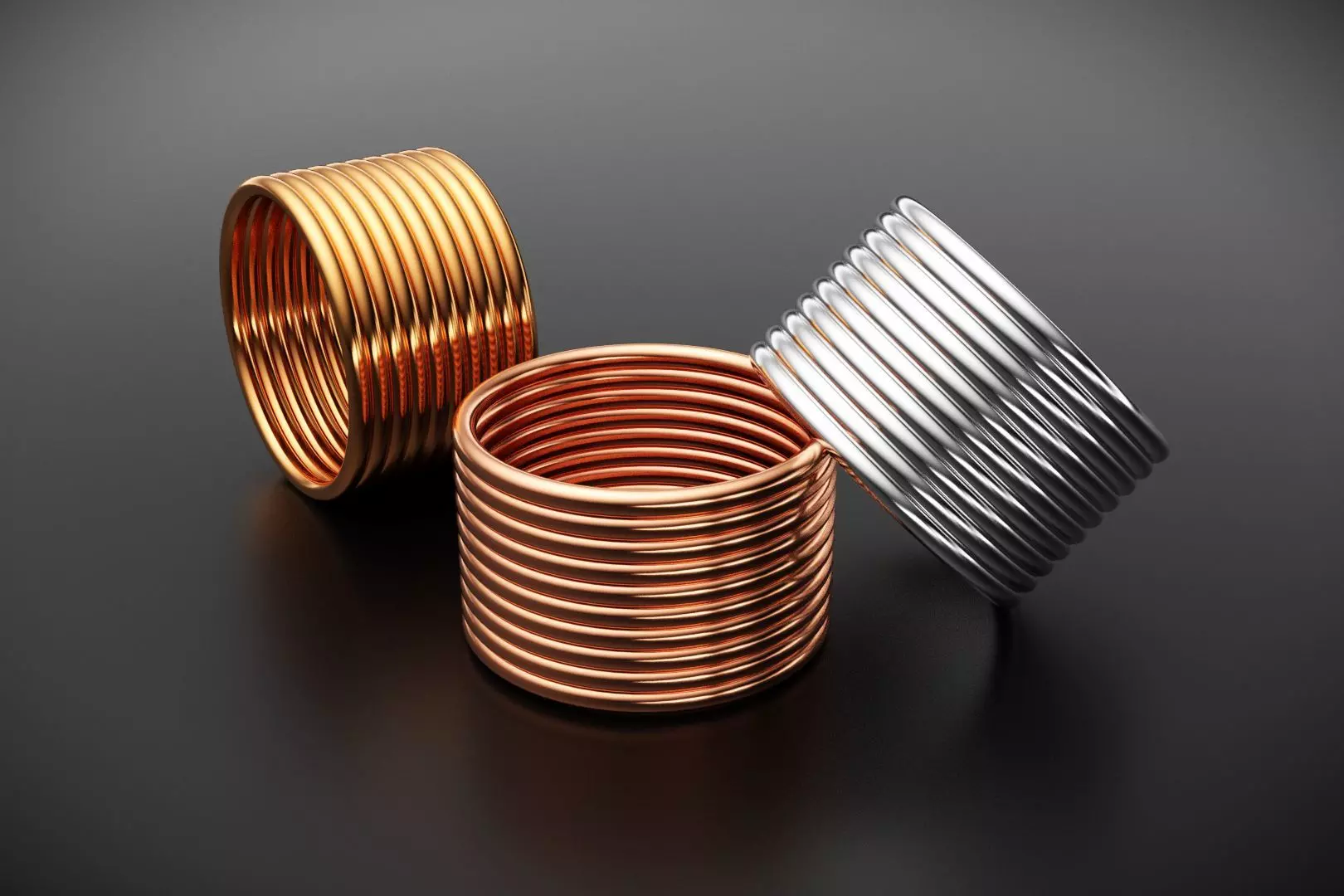 tribal wire stackable thumb ring US size 9 3D print model_0