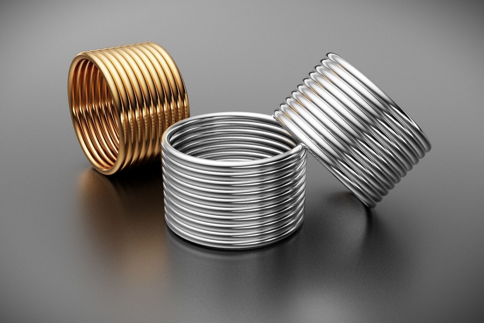 tribal wire stackable thumb ring US size 9 3D print model_1