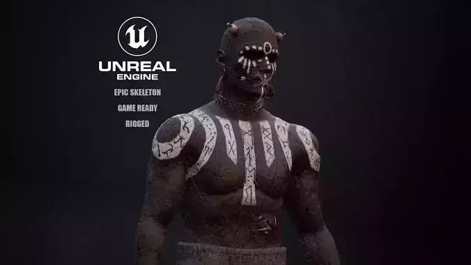 Low Poly Epic Skeleton Mad Creature Low-poly 3D model