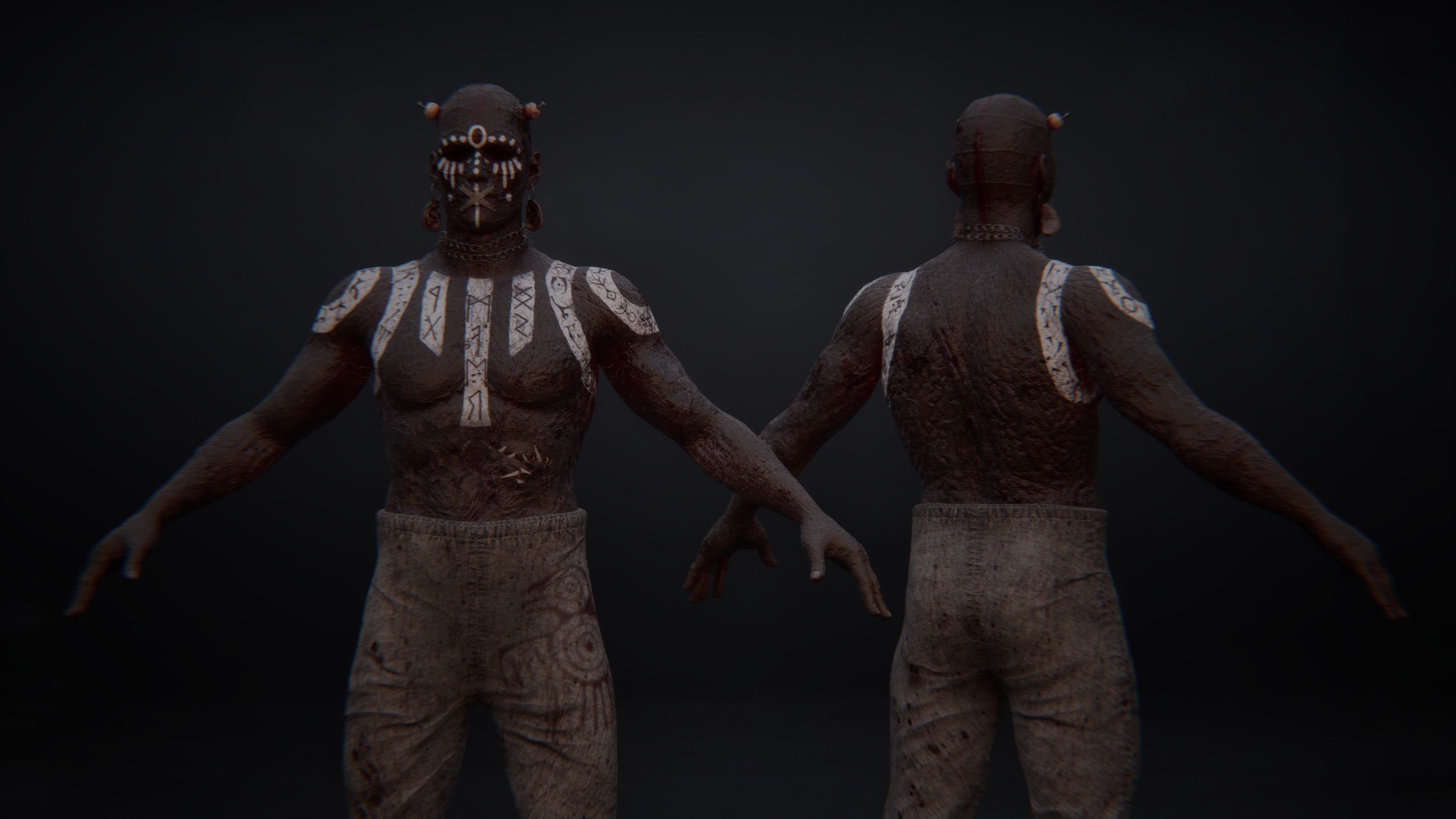 Low Poly Epic Skeleton Mad Creature Low-poly 3D model_17