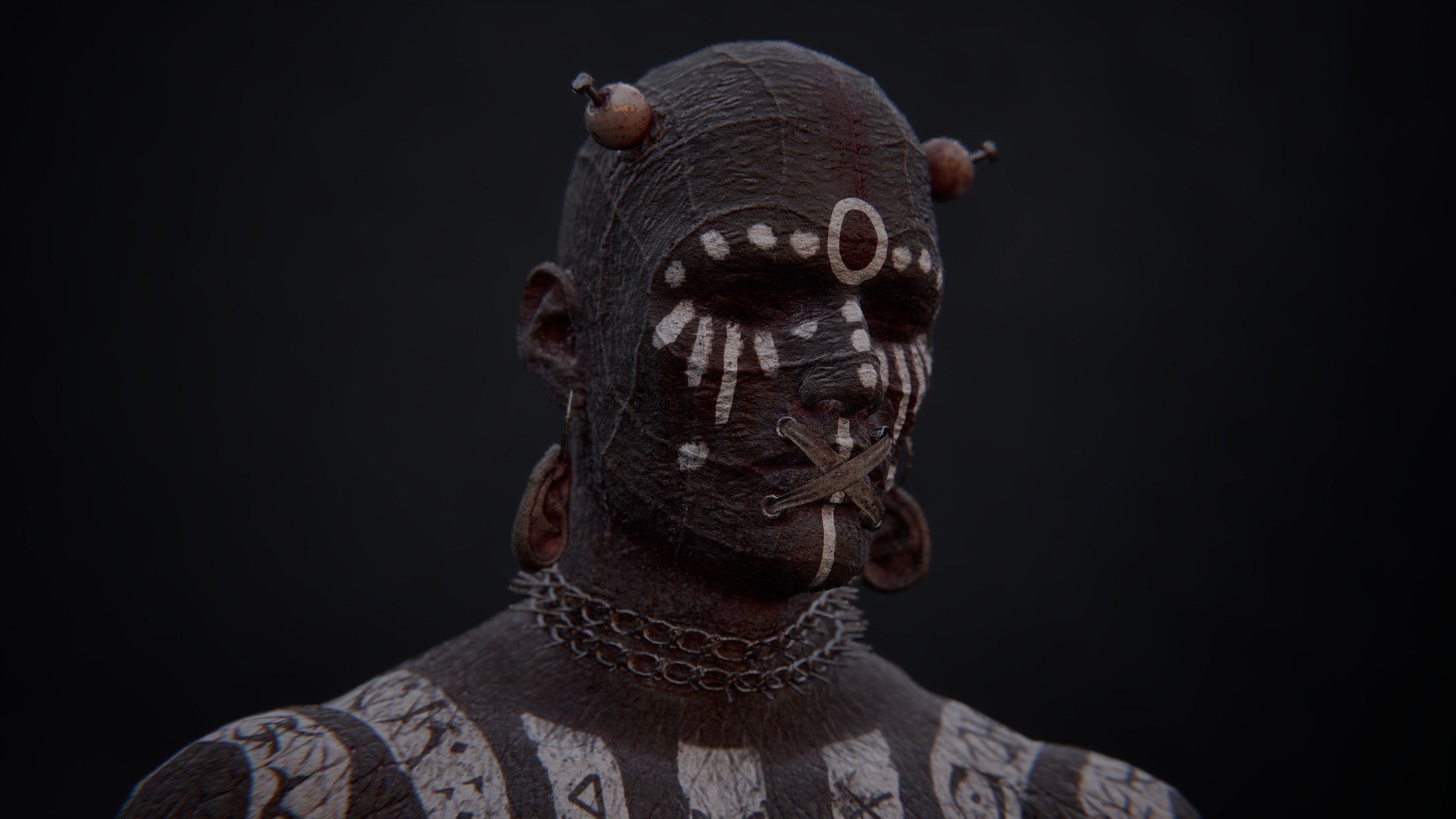 Low Poly Epic Skeleton Mad Creature Low-poly 3D model_3