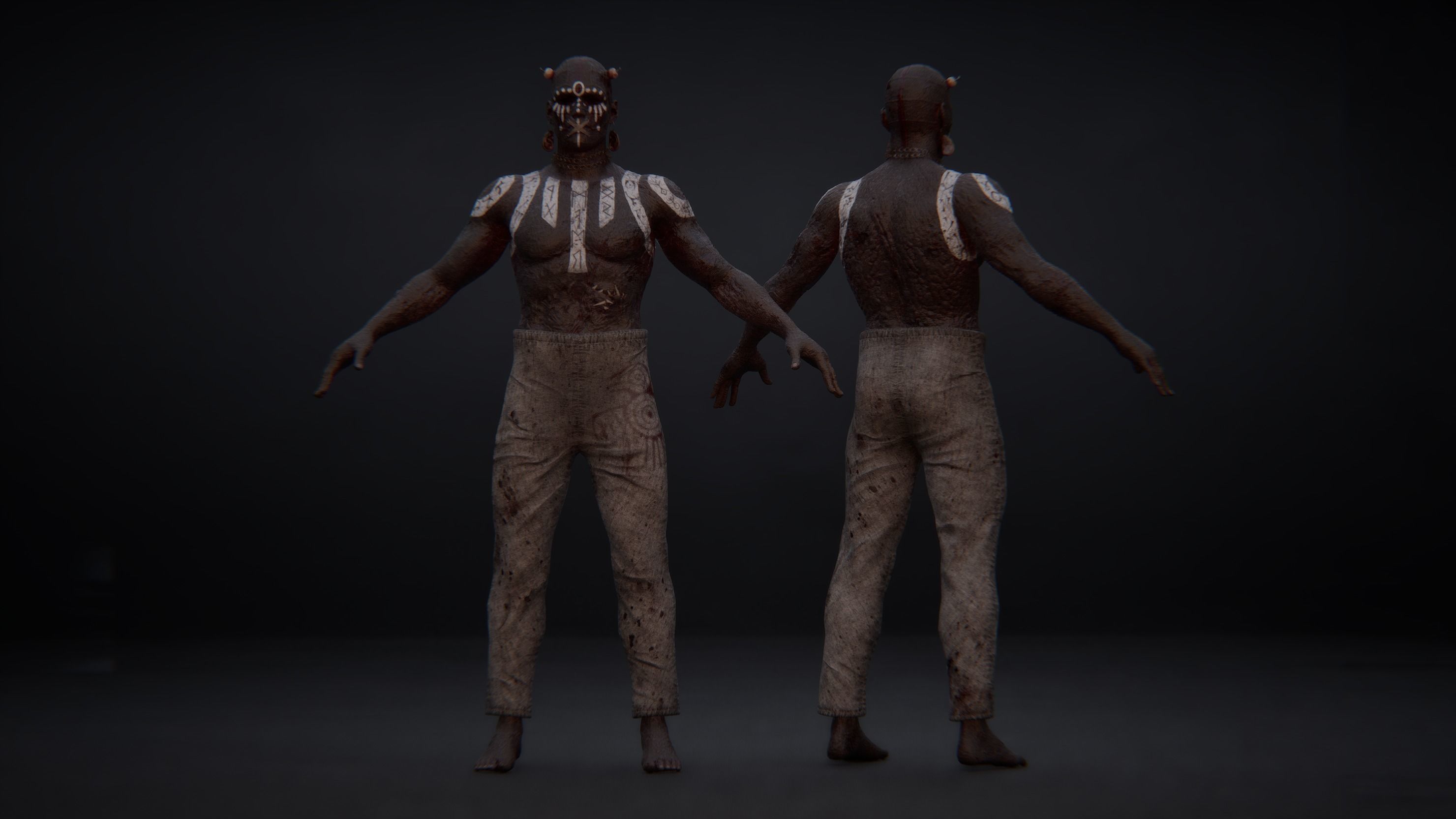 Low Poly Epic Skeleton Mad Creature Low-poly 3D model_16