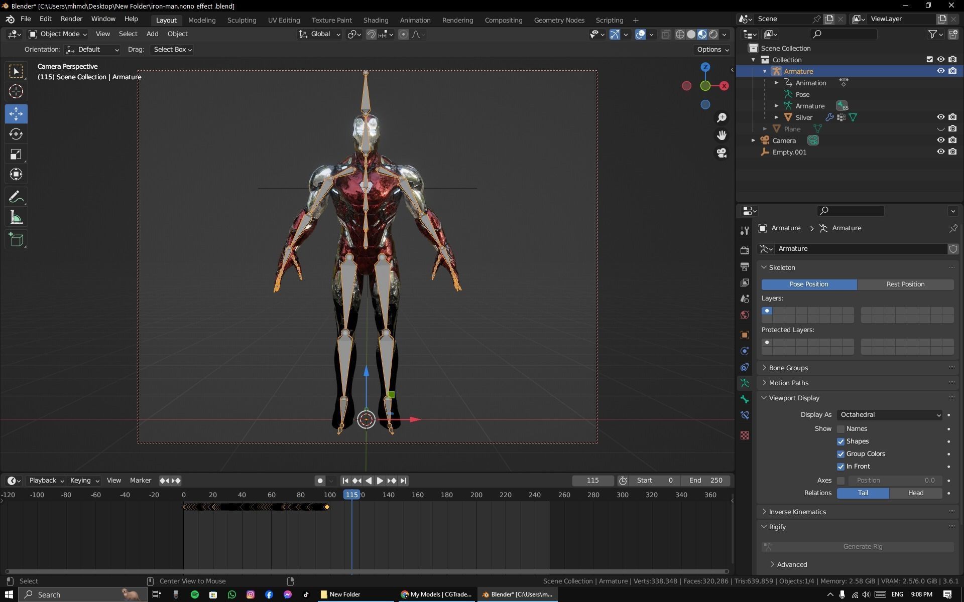 IronMan Model with Nanotech system - Nano Tech Suit Up Free low-poly 3D model_14