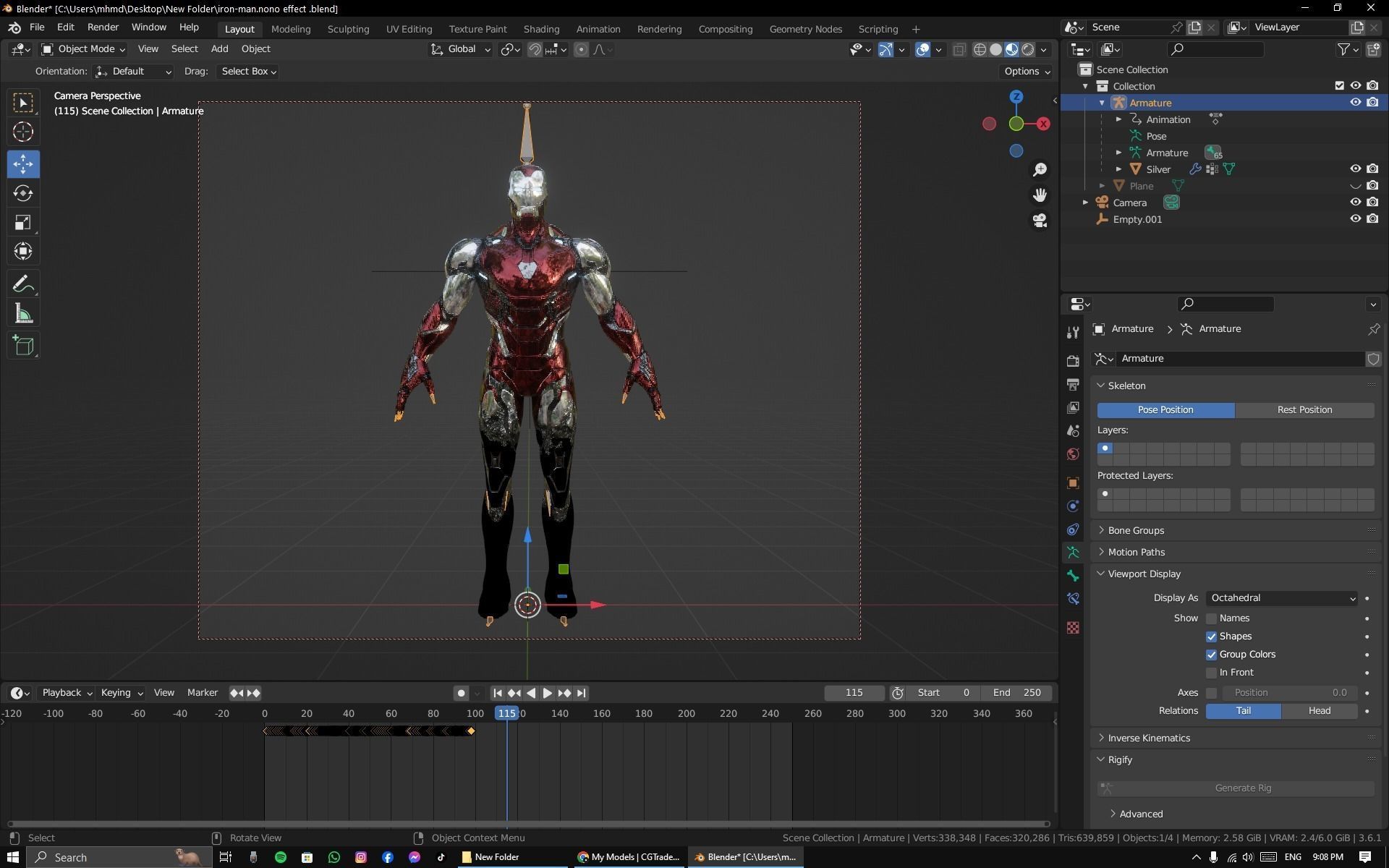 IronMan Model with Nanotech system - Nano Tech Suit Up Free low-poly 3D model_13