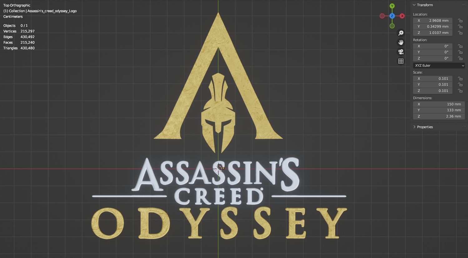 Assassins Creed Odyssey Logo 3D model for 3D print 3D print model_8