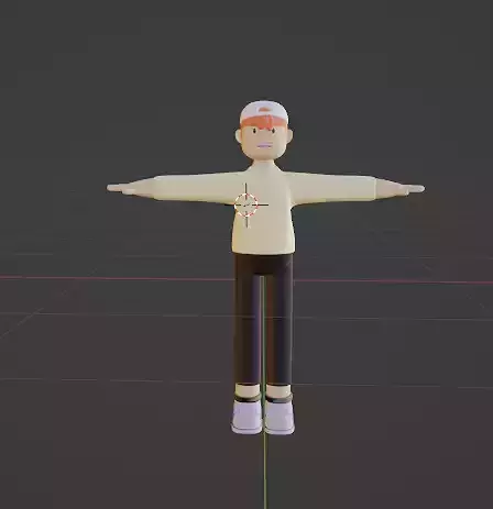Personaje 3D Juvenil con Gorra  3D model