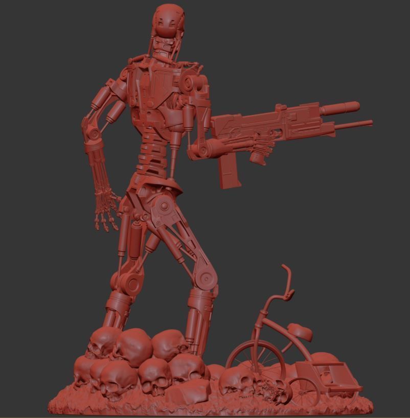 Terminator T-800 Endoskeleton Rekvizit T2 V3 3D print model_14