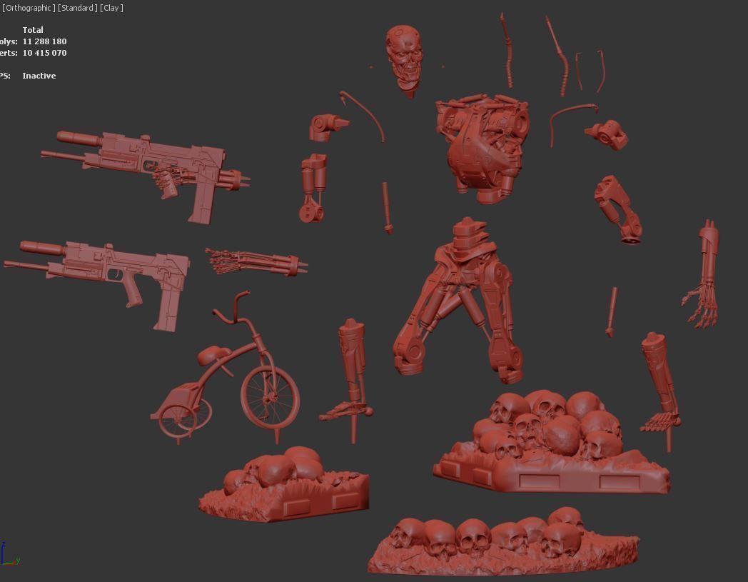 Terminator T-800 Endoskeleton Rekvizit T2 V3 3D print model_1