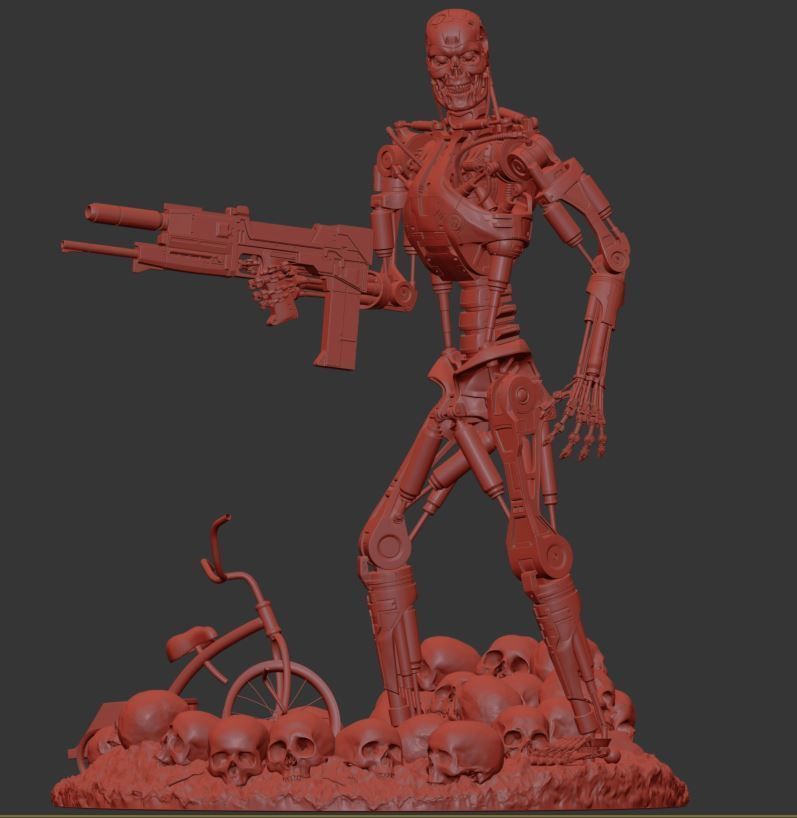 Terminator T-800 Endoskeleton Rekvizit T2 V3 3D print model_6