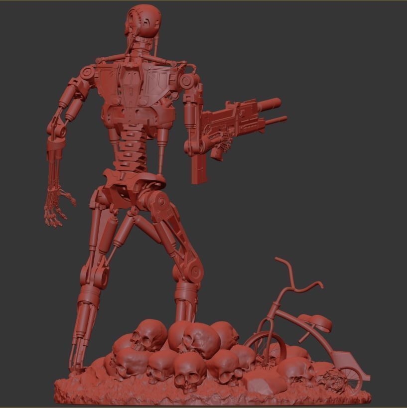 Terminator T-800 Endoskeleton Rekvizit T2 V3 3D print model_13