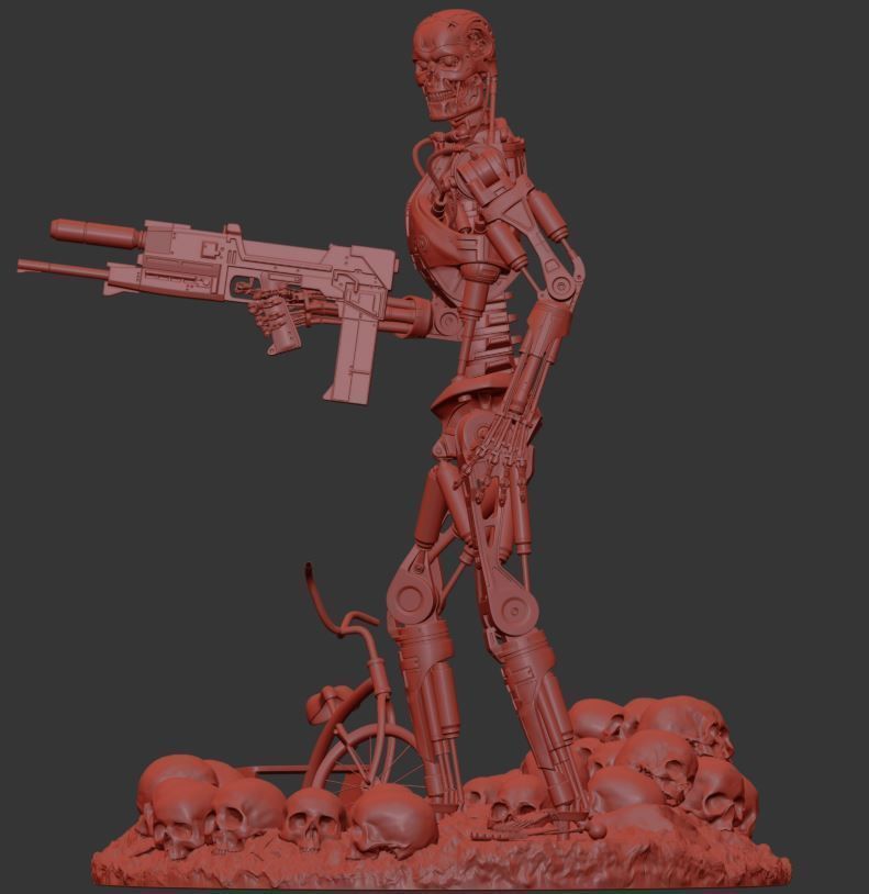 Terminator T-800 Endoskeleton Rekvizit T2 V3 3D print model_11