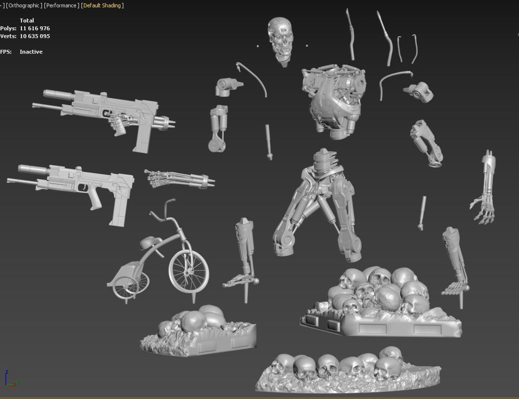 Terminator T-800 Endoskeleton Rekvizit T2 V3 3D print model_2