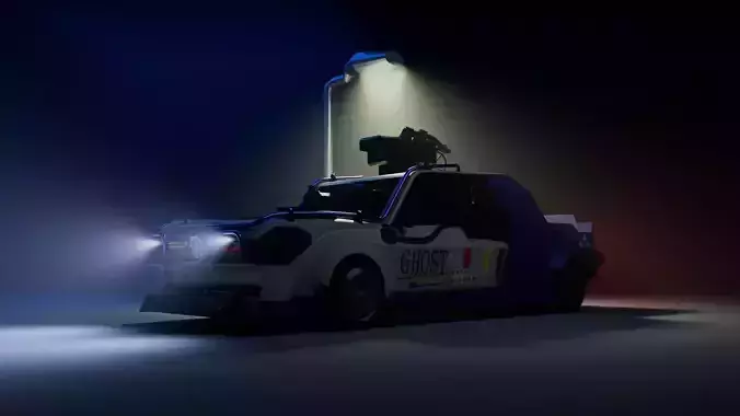 3d model of a futuristic weapon car