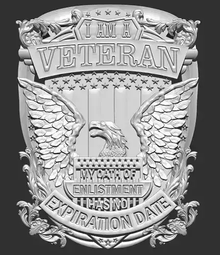 logo veteran 3d model 3D print model